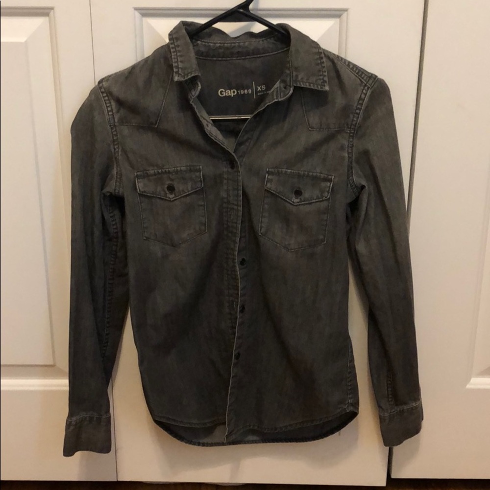 Gray Chambray Button Down - image 1